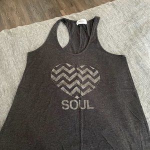Soul Cycle - Grey/Heart Tank Top - Size Large